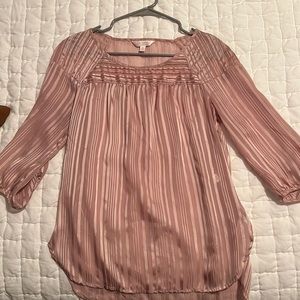 Mauve/Pink, Lauren Conrad, 3/4 Sleeve, Sheer Shirt